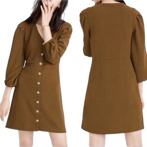 Madewell Texture & Thread Crepe Knit Balloon Sleeve Mini Dress - M